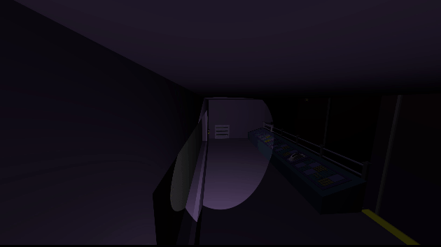 Little Screamies gameplay GIF showing a player exploring dark corridors of Little Laboratories Inc